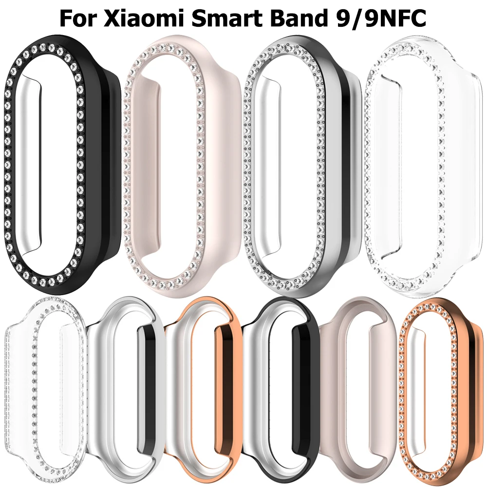 For Xiaomi Mi Band 9 9NFC PC Shell Fashion Diamond-Encrusted Protective case Xiaomi Smart 9/9nfc Protective Bumper Cover Casing