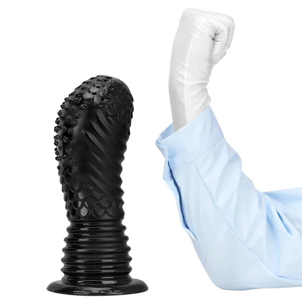 2024 New Black PVC Giant Dildo Butt Plug Fisting Gay Sex Toys Big Dick BDSM Cuckold