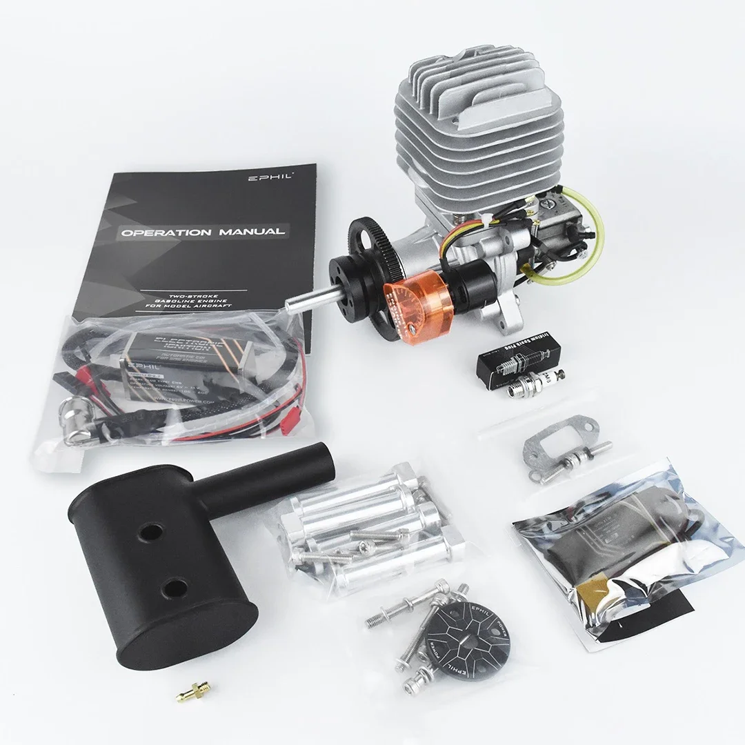Brand for EPHIL 60cc-S PRO Model Airplane Gas Oline Engine with Electric Start, Two-Stroke Rear Fixed Wing Engine