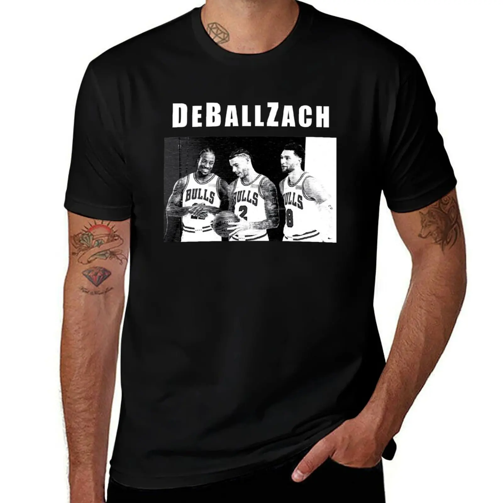 DeBallZach - Bulls Big 3 T-Shirt Big Size Crew Neck T-Shirt