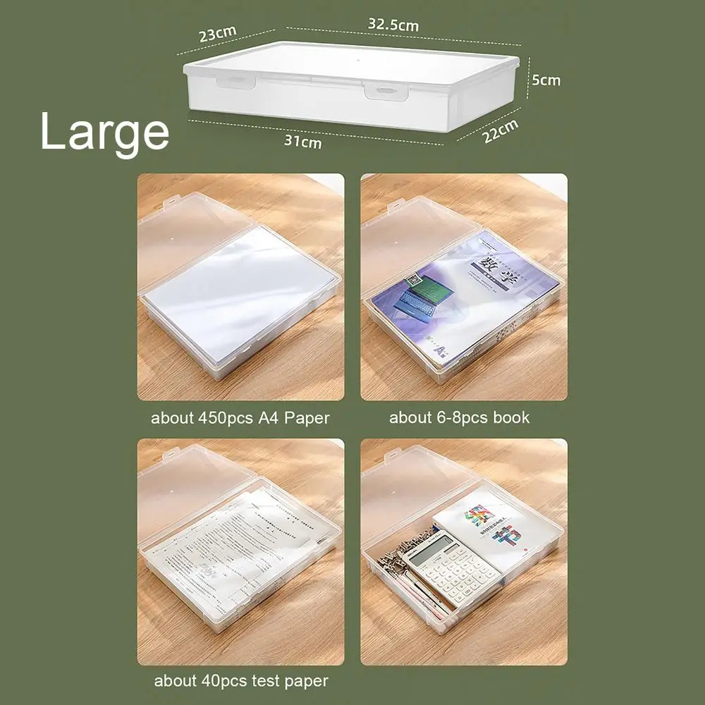 1Pcs School Home Office Supplies Document Storage Container Multifunctional Transparent A4 A5 File Organizer Large Capacity view 6