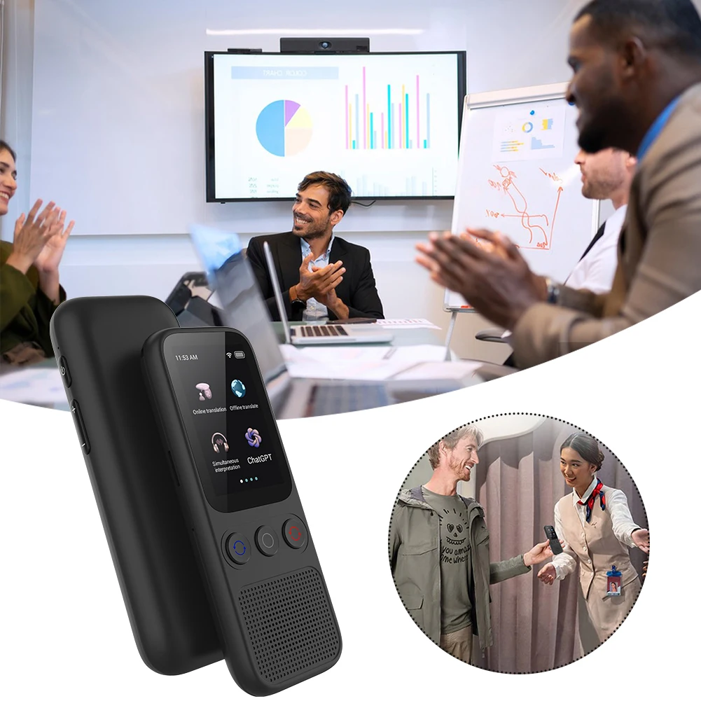 

Устройство для перевода речи, поддерживающее 138 языков, мгновенный офлайн-переводчик для бизнеса, обучения и путешествий