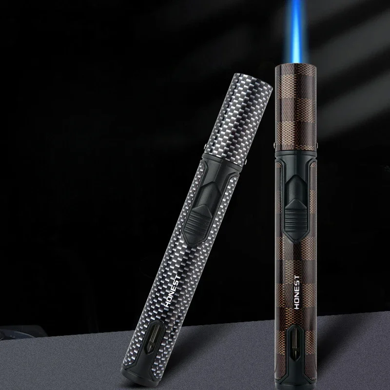 New HONEST Metal Torch Windproof Lighter Refillable Pen Lighter Jet Flame Butane Lighter Kitchen BBQ Candle Camping Men's Gadget