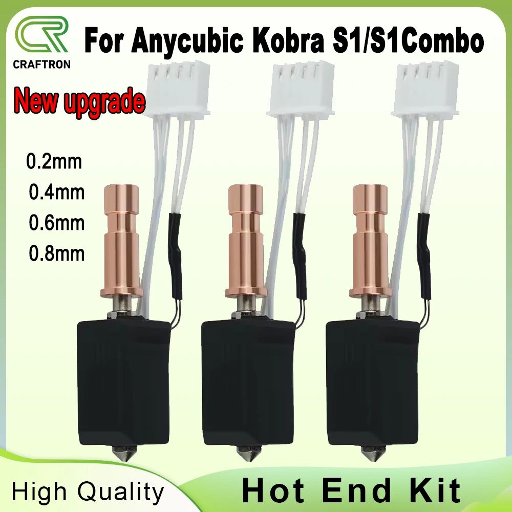 

New Upgrade Hotend Kit for Anycubic Kobra S1 Hotend Ceramic for Kobra S1 Combo S1C 3d Printer 24V 48W 200K Rapid Heating 300℃