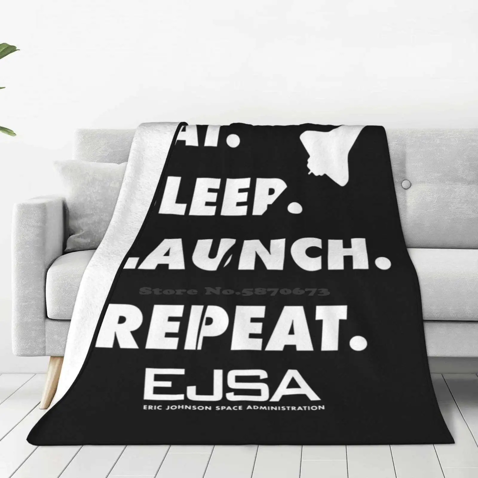 Eat. Sleep. Launch. Repeat. Top Quality Comfortable Bed Sofa Soft Blanket