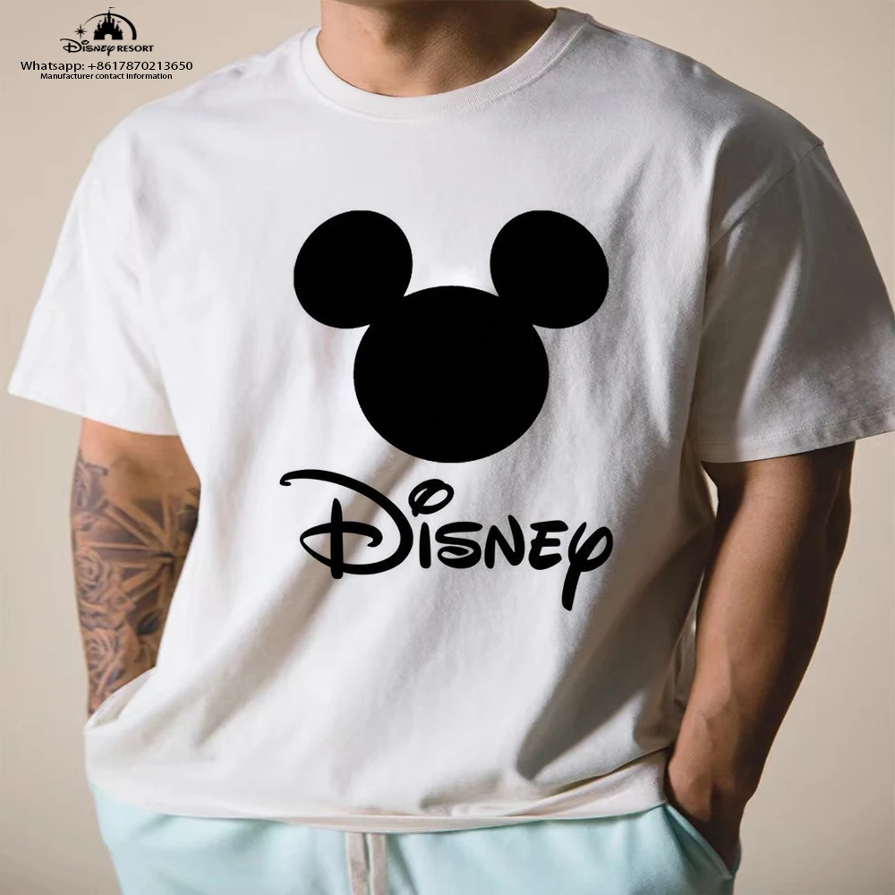 Mickey Minnie fashion casual street Harajuku children's clothing new 3D cartoon men's T-shirt round neck short-sleeved top y2k