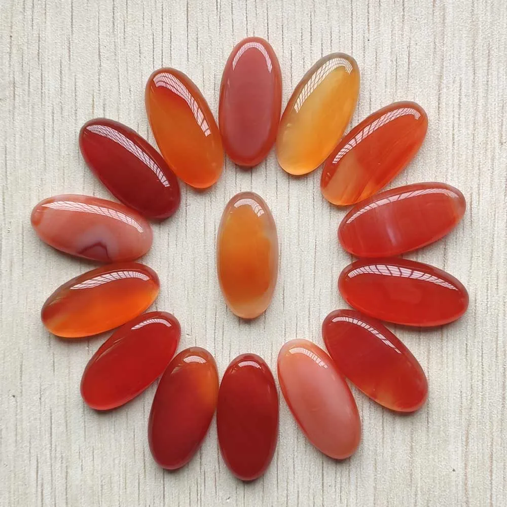 

Wholesale 20pcs/Lot beautiful natural red onyx oval cab cabochons for Jewelry Accessories beads15x30mm making free shipping