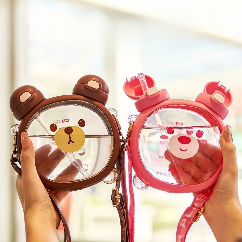 

Children's Water Cup Double Cup Food Grade Material Straw Cup Anti Drop Portable Summer Water Bottle Cute Water Bottle