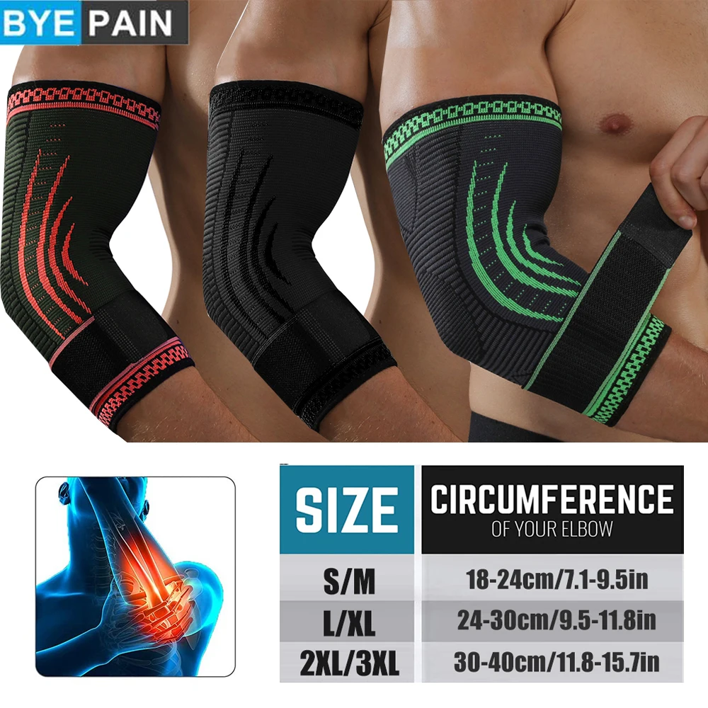 

BYEPAIN 1Pcs Elbow Brace Compression Sleeve for Men Women Arm Support for Sports tennis elbow, tendonitis, epicondyt elbow