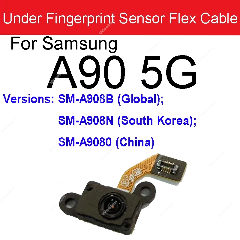 Home Button Touch Fingerprint For Samsung A30S A31 A41 A50 A51 A70 A70S A71 A90 5G Touching Under FingerPrint Sensor Flex Cable