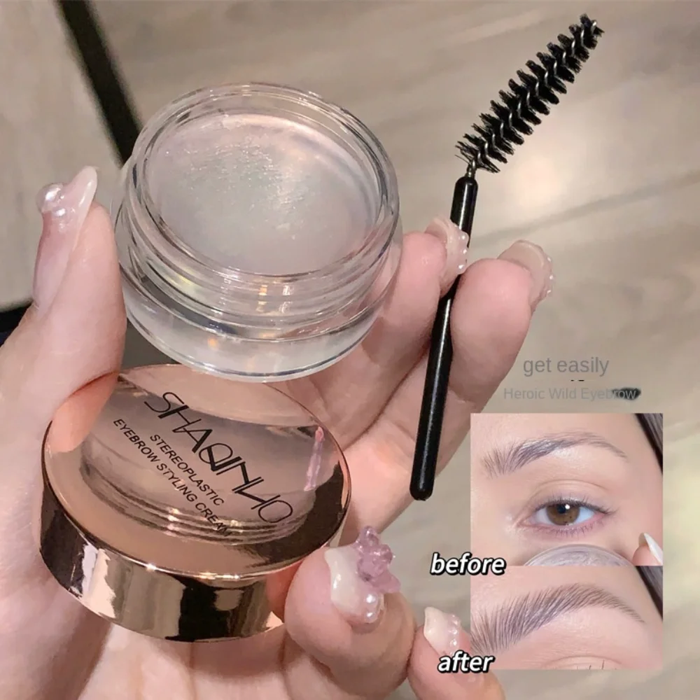 Savon coiffant Transparent pour sourcils, crème imperméable et durable, Gel pour sourcils avec brosse, huile pour plantes, rehausseur de sourcils, maquillage cosmétique