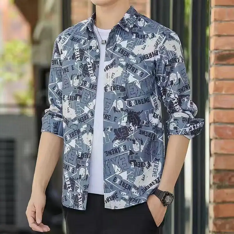 Printemps été nouveau Sle hommes glace soie longue Sve irt irrégulière fiti conception Protection solaire vêtements d'extérieur coupe ample jeunesse T...