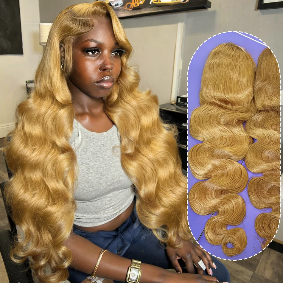 

220% Body Wave 27 # Парик из натуральных волос Honey Blonde 13x6 HD Lace Front, 36 дюймов, бразильский, 13x4, с предварительно выщипанной линией роста волос, окрашенный, с фронтальной кружевной вставкой