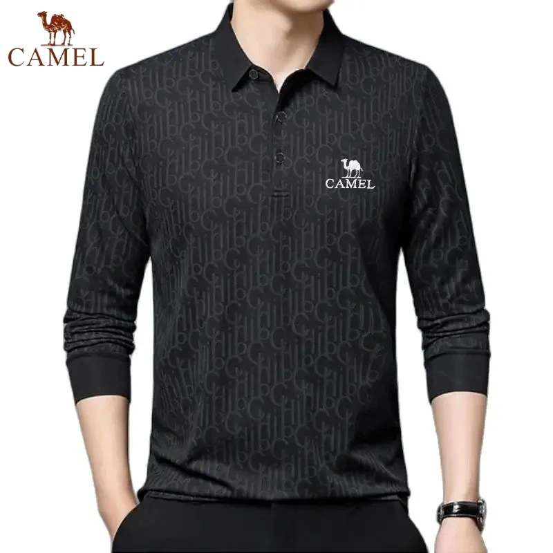 Spring and Autumn Men\'s Embroidered High Quality Long Sleeve Polo Shirt New Luxury Fashion Business Leisure Multi Functional Top