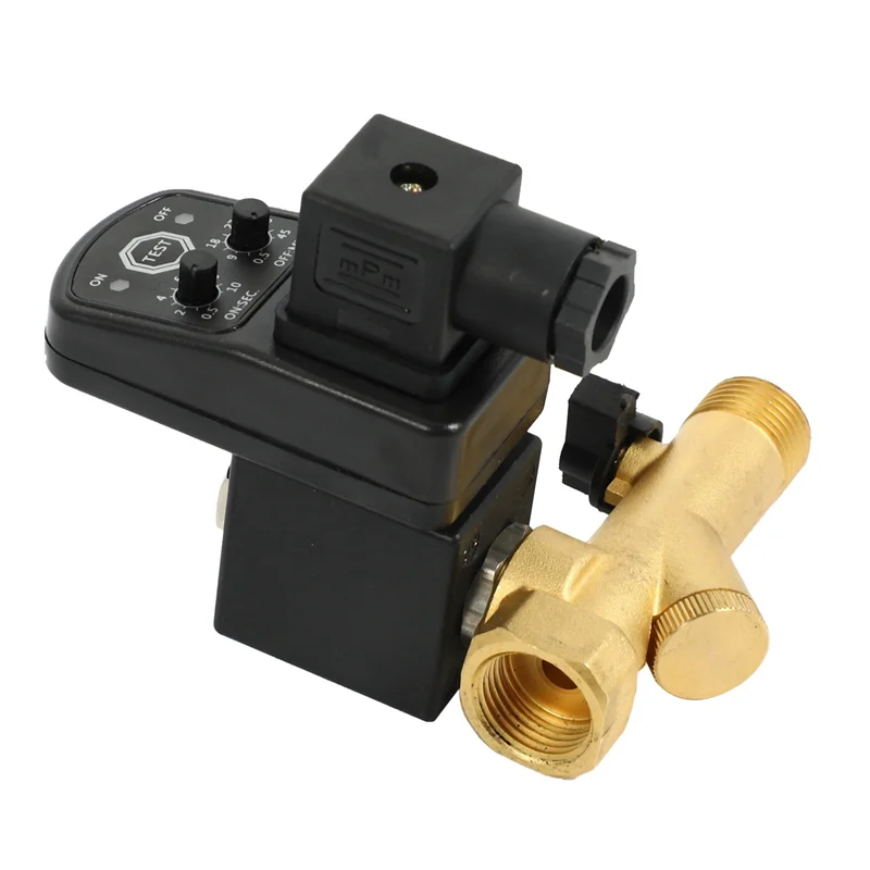 

2X AC 220V 1/2Inch Electronic Timed 2Way Air Compressor Gas Tank Automatic Drain Valve-[Qahk]