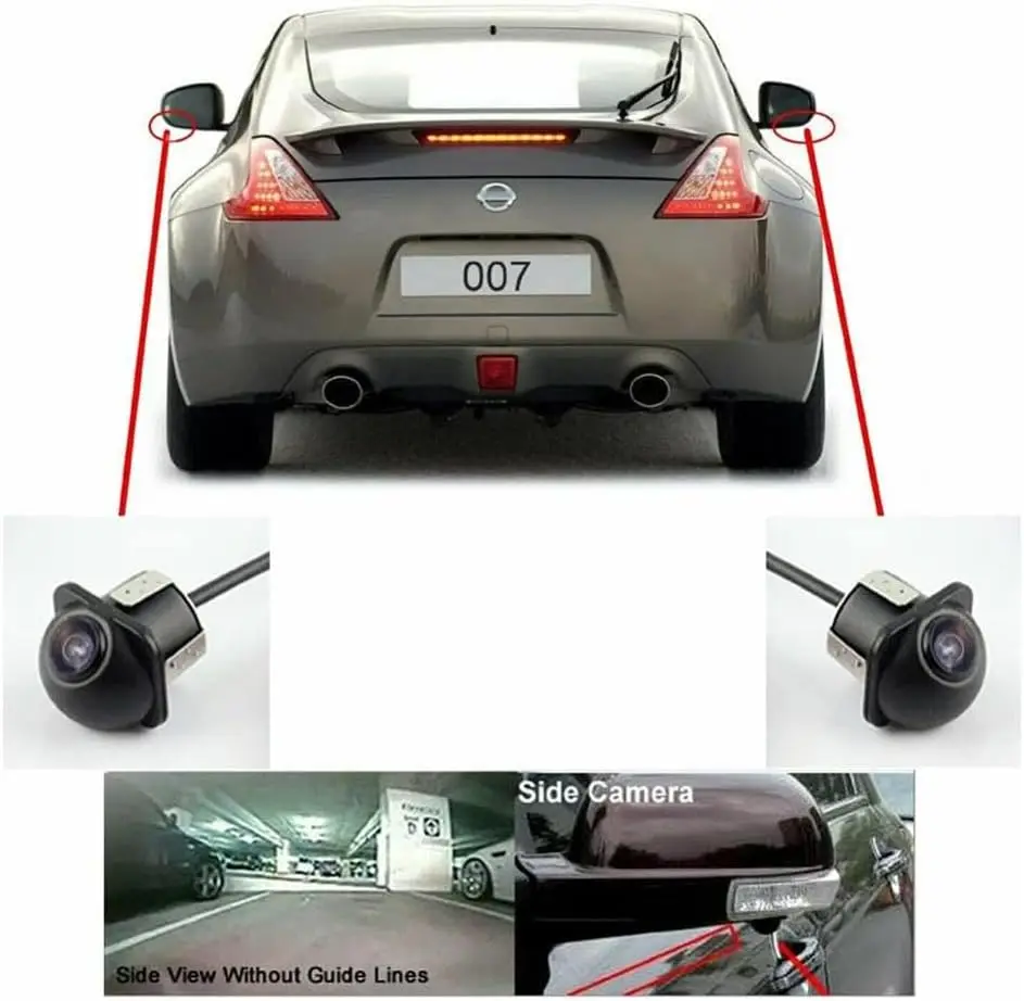 1 Pair Car Side Mirror Camera Side View Mirror Mount Cameras High-Definition Color Ccd Black