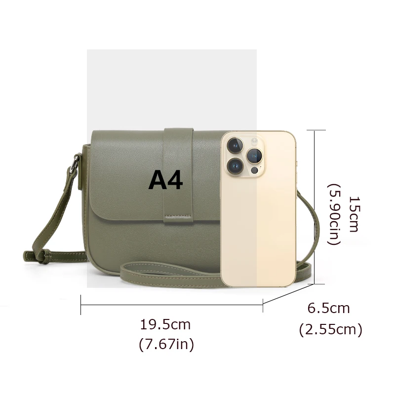 Aidrani Damska torba crossbody z prawdziwej skóry 100% miękka torba na ramię ze skóry bydlęcej stylowa i prosta kwadratowa torba