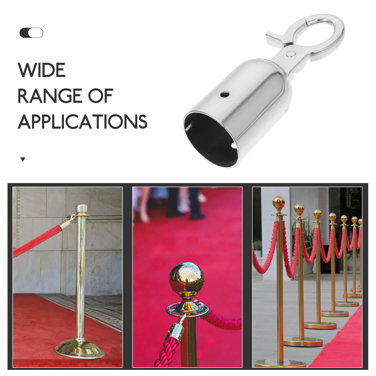 Rope End Stop Cap Fastener with Hook Stopper Metal Cord Lock Locks Ends Snap Hat Hooks