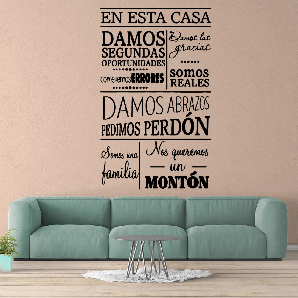 1 pc Spanish Motivational texts Waterproof Wall Stickers Home Decor For office  Wallpaper view 3