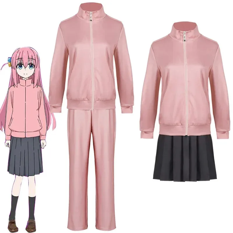 BOCCHI ذا روك أنيمي تأثيري حلي غوتو هيتوري معطف السراويل دعوى Ijichi Nijika Yamada Ryo امرأة موحدة تي شيرت كامل تنورة مجموعة