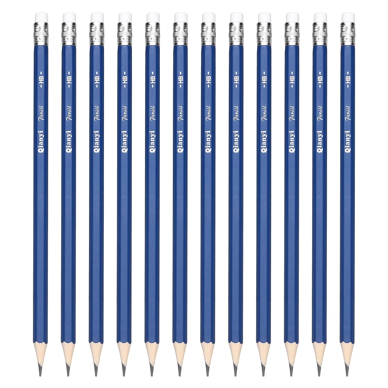 24/36Pcs HB Pre-Sharpened Hexagonal Pencils W/Eraser, Smooth Writing & Sketching for School Office, Bulk Set Black/Blue/Yellow