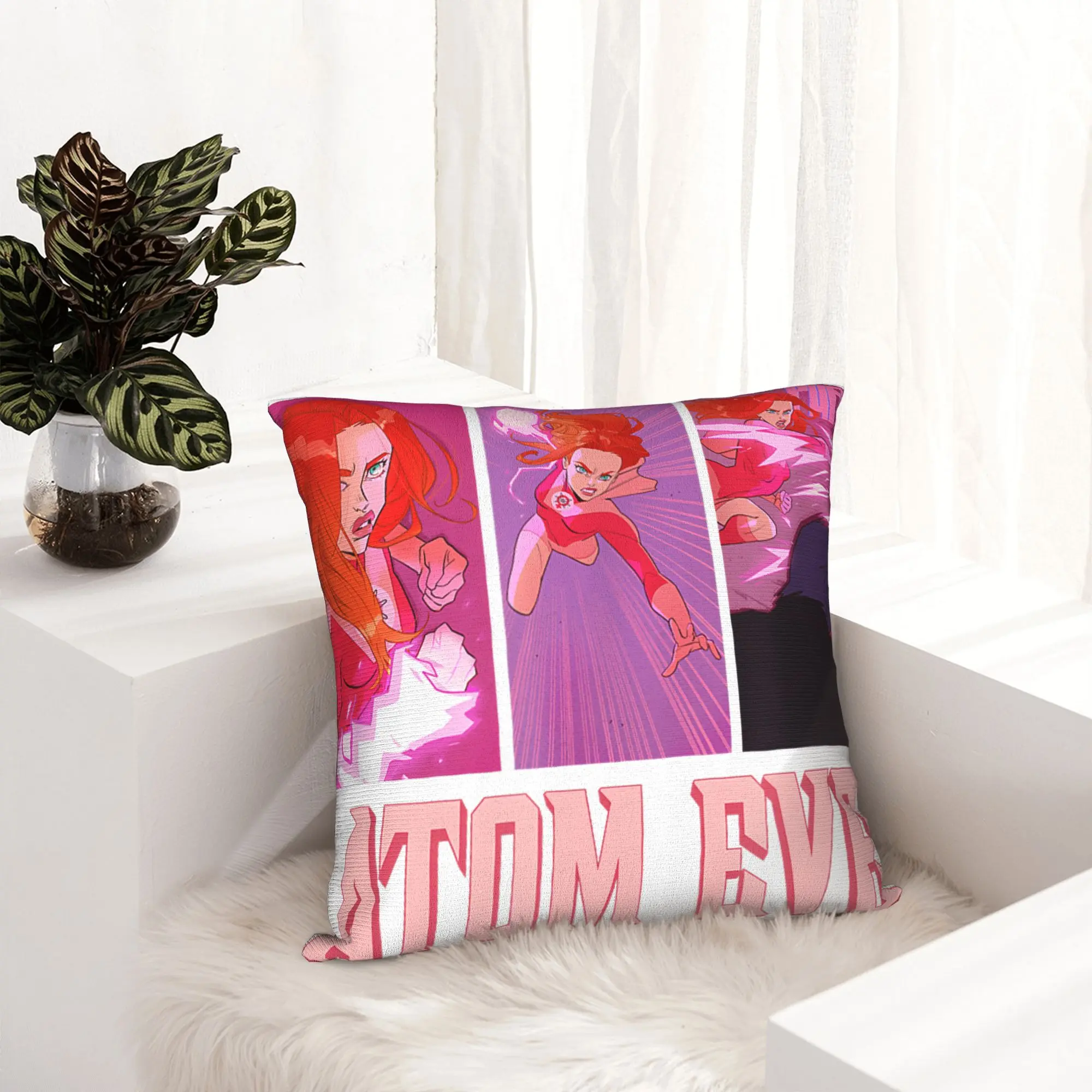 Invincible Presents Atom Eve II Pillowcase Printed Cushion Cover Decorations  Throw Pillow Case Cover Home Zippered 40X40cm