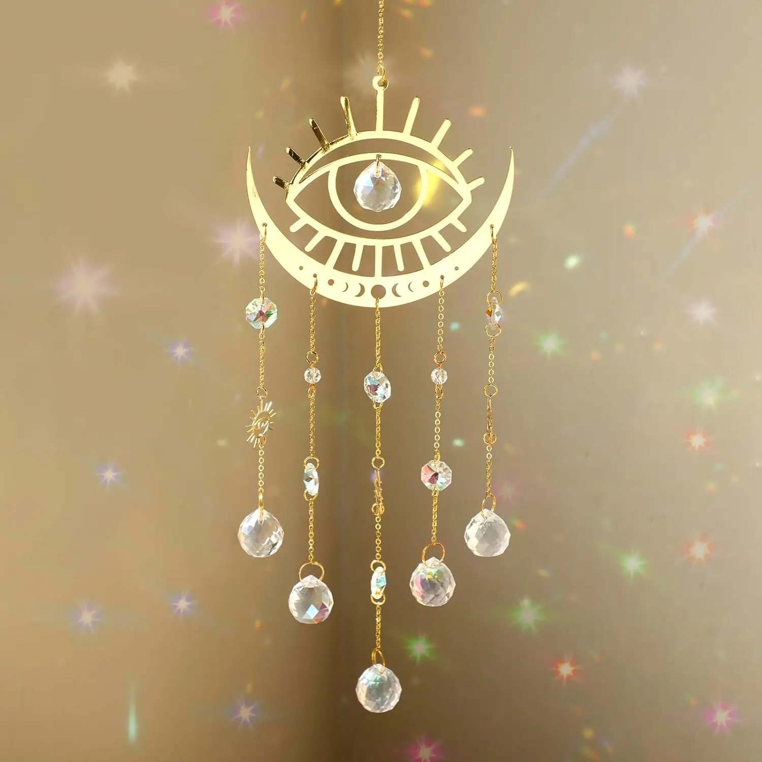 

Большие хрустальные шары-призмы, ветряные колокольчики для улицы, солнечные ловушки, декор для окон, в стиле бохо, для создания магической атмосферы в комнате, подарок на Рождество и новоселье