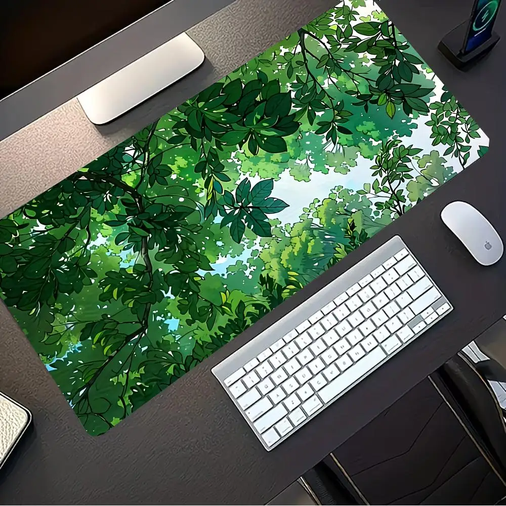 Green plant Mouse Pad  Mous Pad Pc Gamer Computer Accessories Mousepad Gaming Laptop Keyboard Carpet Large Desk Mat rug