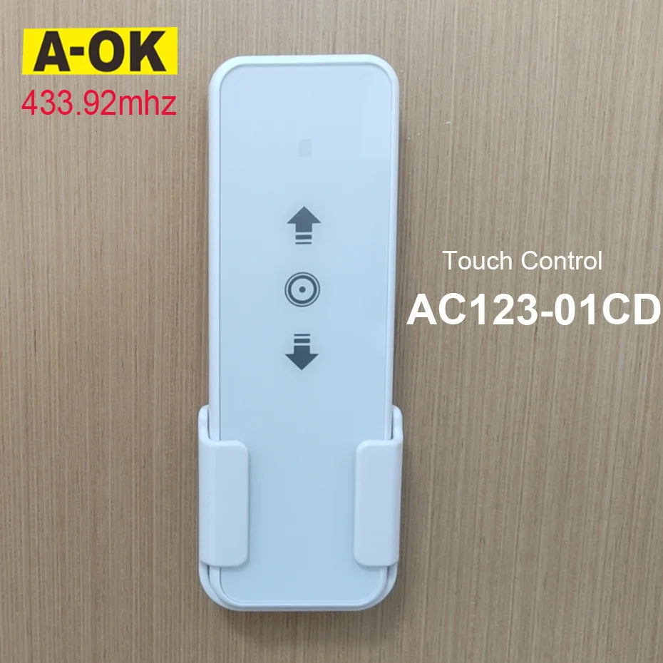 

A-OK AC123-01 Handheld Touch Transmitter,RF433 Remote for A-OK RF433 Curtian Motor Tubular Motor,Wireless Touch Panel Controller