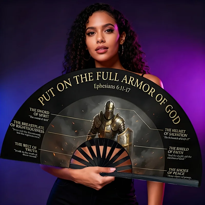 Christian Folding Hand Fan with Bible Verse - Portable Collapsible Bible Fan Suitable for Church Worship, Summer Gatherings, Faith Gifts, Spanish Suitable for Church Services & Religious Events, Portable Scripture Accessory