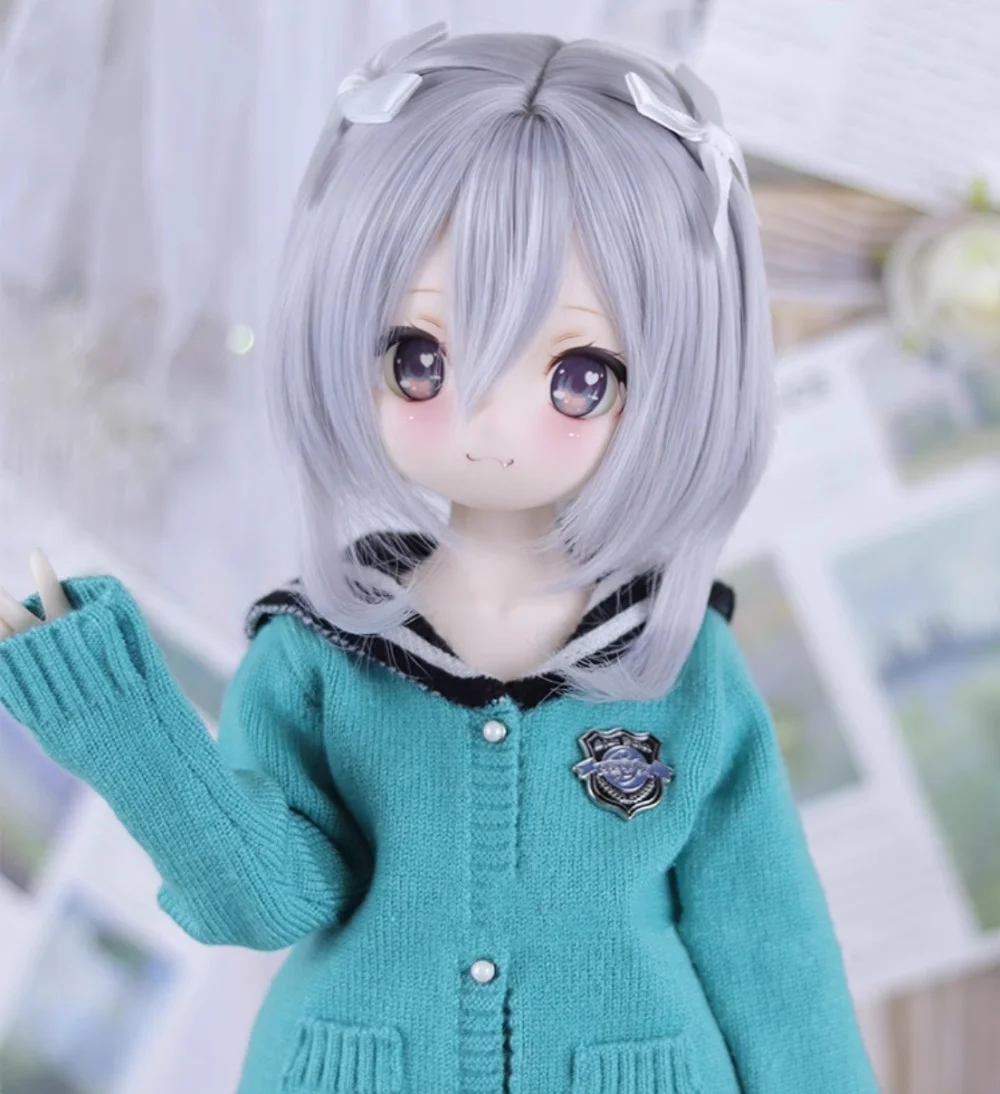 Bjd-Puppenkleidung eignen sich für 1/3 Größen Hochtemperatur-Seidenschleifen mit süßem Kurzhaar-Puppenzubehör