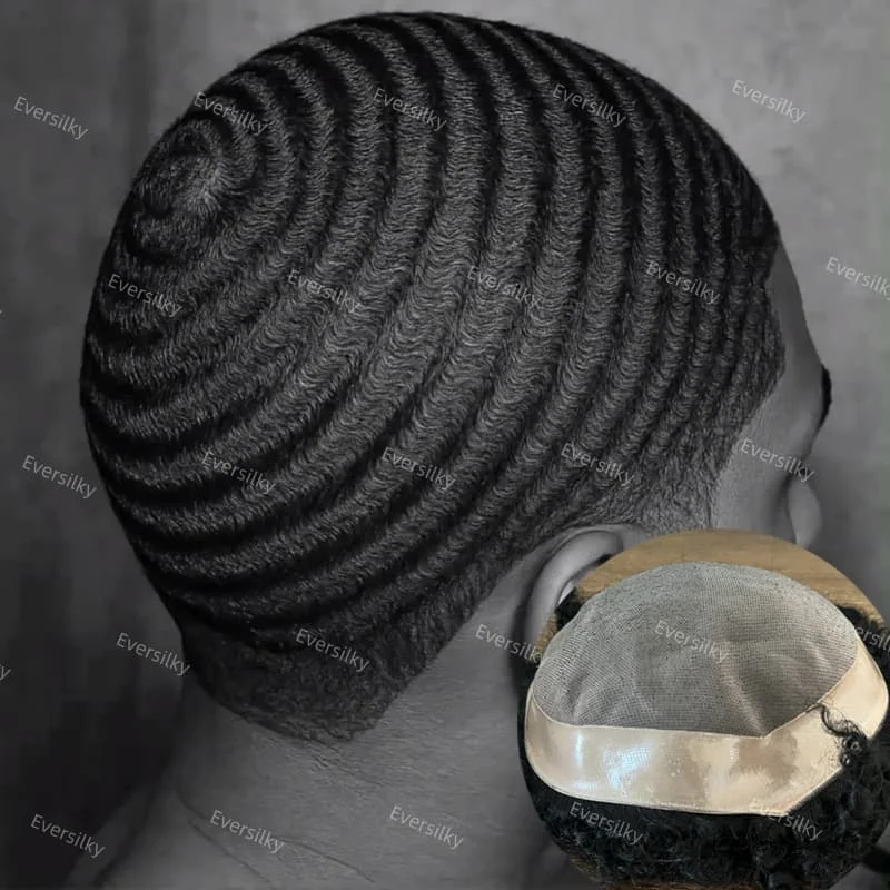 100% الشعر البشري 8 مللي متر 10 مللي متر 12 مللي متر 360 موجة عميقة الأمريكية الأفريقية رجالي الشعر المستعار غرامة أحادية NPU الاصطناعية الشعر الذكور شعر مستعار وحدة استبدال #1