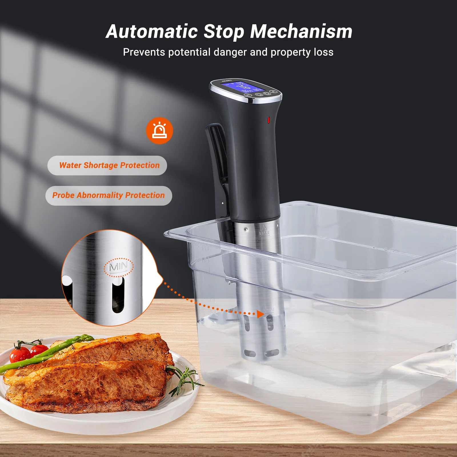 INKBIRD ISV-300W WiFi Sous Vide Machine Waterproof Sous Vide Cooker APP Remote Control with Recipes Alarm Timer Booking Function