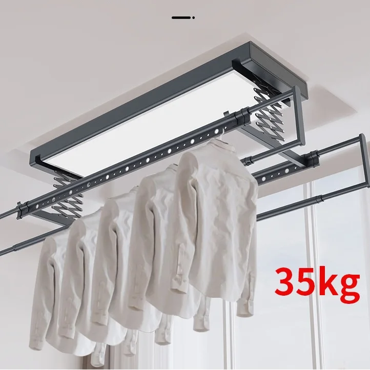 Smart Electric Drying Rack Wall Ceiling Lift Space-Saving Balcony Automatic Clothes Line Aluminum Clothes Hanger for Home Use