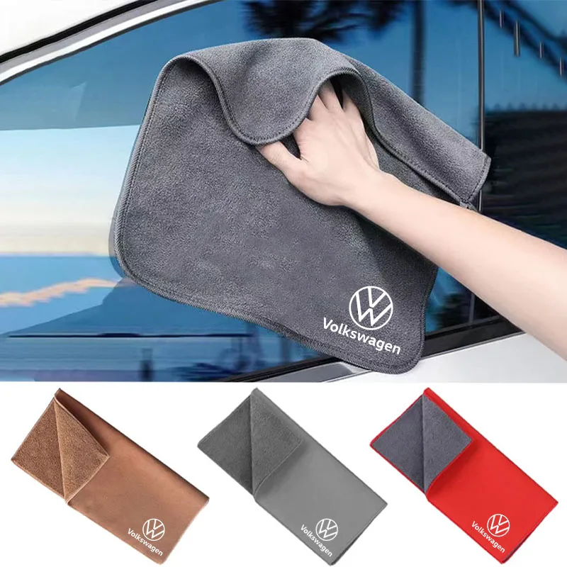 

Car Washing Towel Suede Coral Double-sided Car Cleaning Cloth For Volkswagen VW Polo 5 6 Bora Jetta Passat B5 Golf 7 MK5 Beetle
