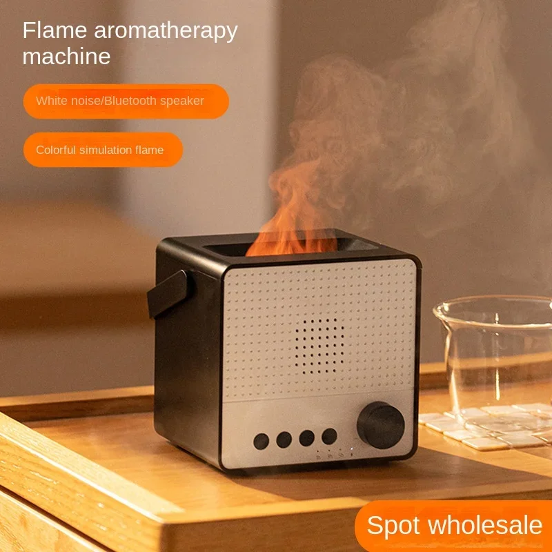 Rechargeable Colorful Bluetooth Fire Flame Aromatherapy Humidifier Essential Oil Diffuser Ultrasonic Mist Maker