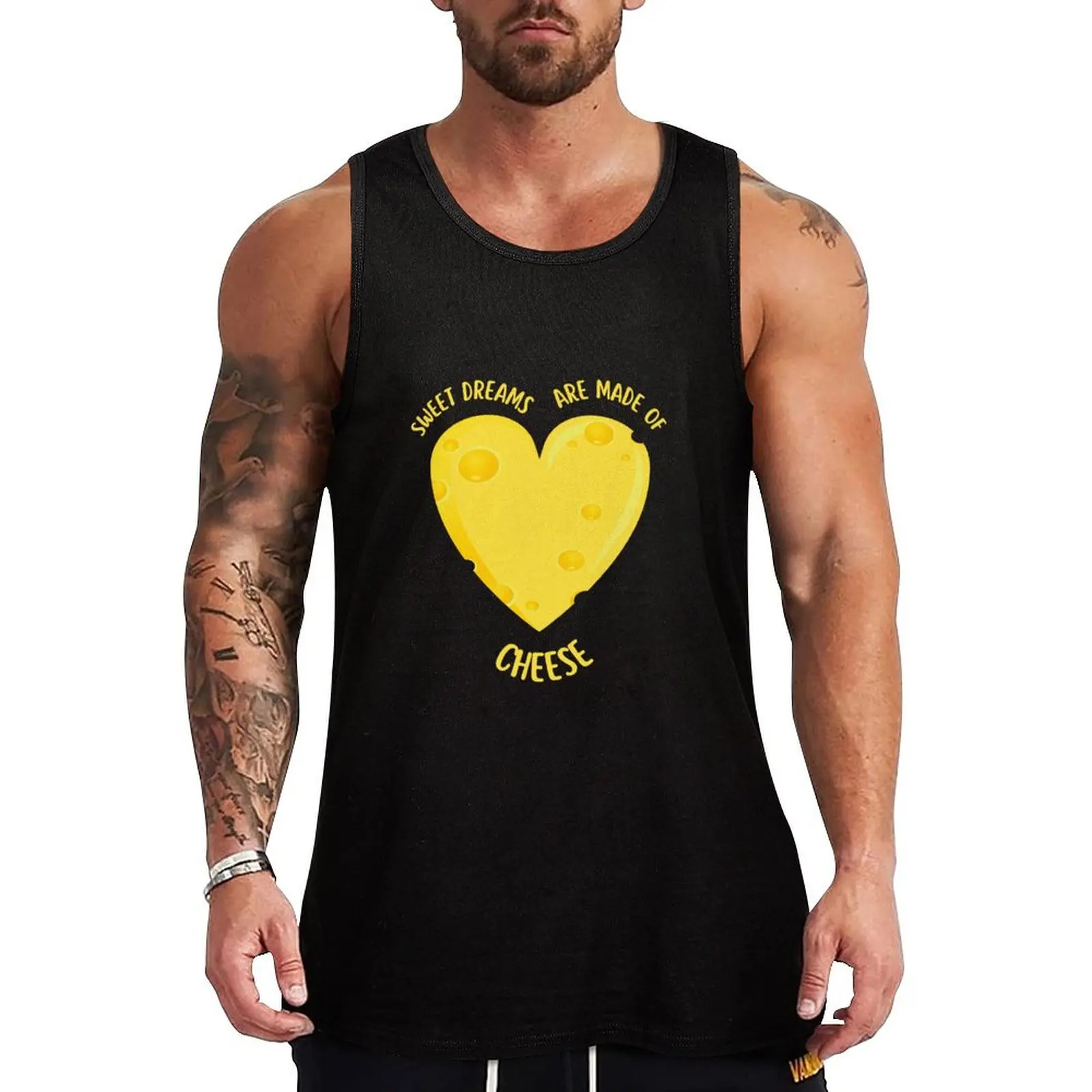 Sweet dreams are made of cheese heart Tank Top Moisture Wicking Tank Top Workout Gym Athletic Shirt