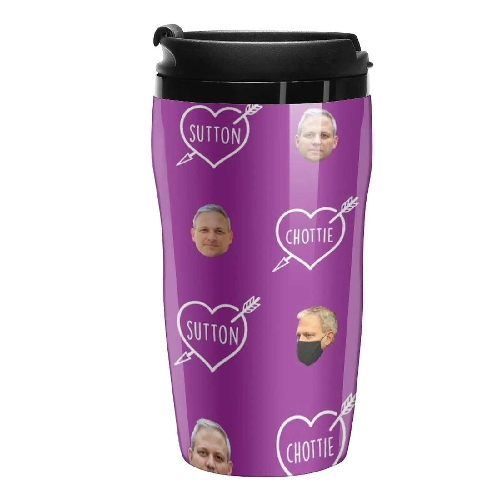 

New Brett Sutton - Face and Hearts Pattern Travel Coffee Mug Coffee Bottle Cup Coffe Thermal Coffee Bottle