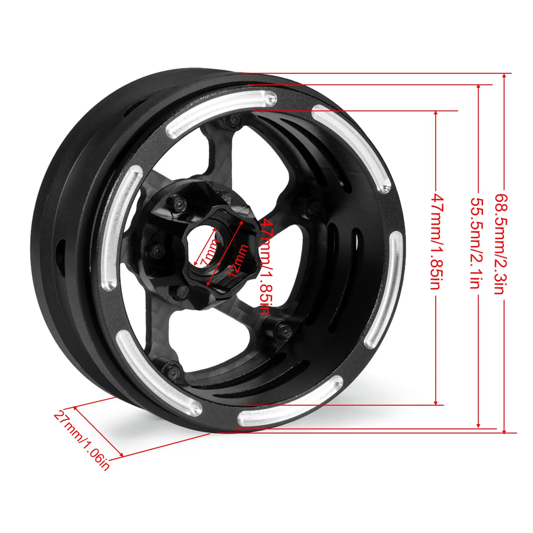 1.9 Inch Carbon Fiber Wheels Rim for 1/10 RC Car Crawler Capra SCX10 RR10 TF2 Element Enduro Gmade R1 Cheater Rigs 1.9S