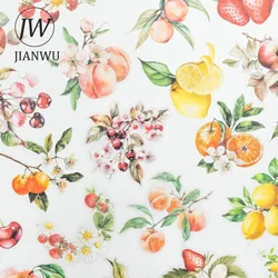 JIANWU Fruit Aroma Fills The Garden Series Vintage Flower Material Collage PET Sticker Creative DIY Journal Stationery