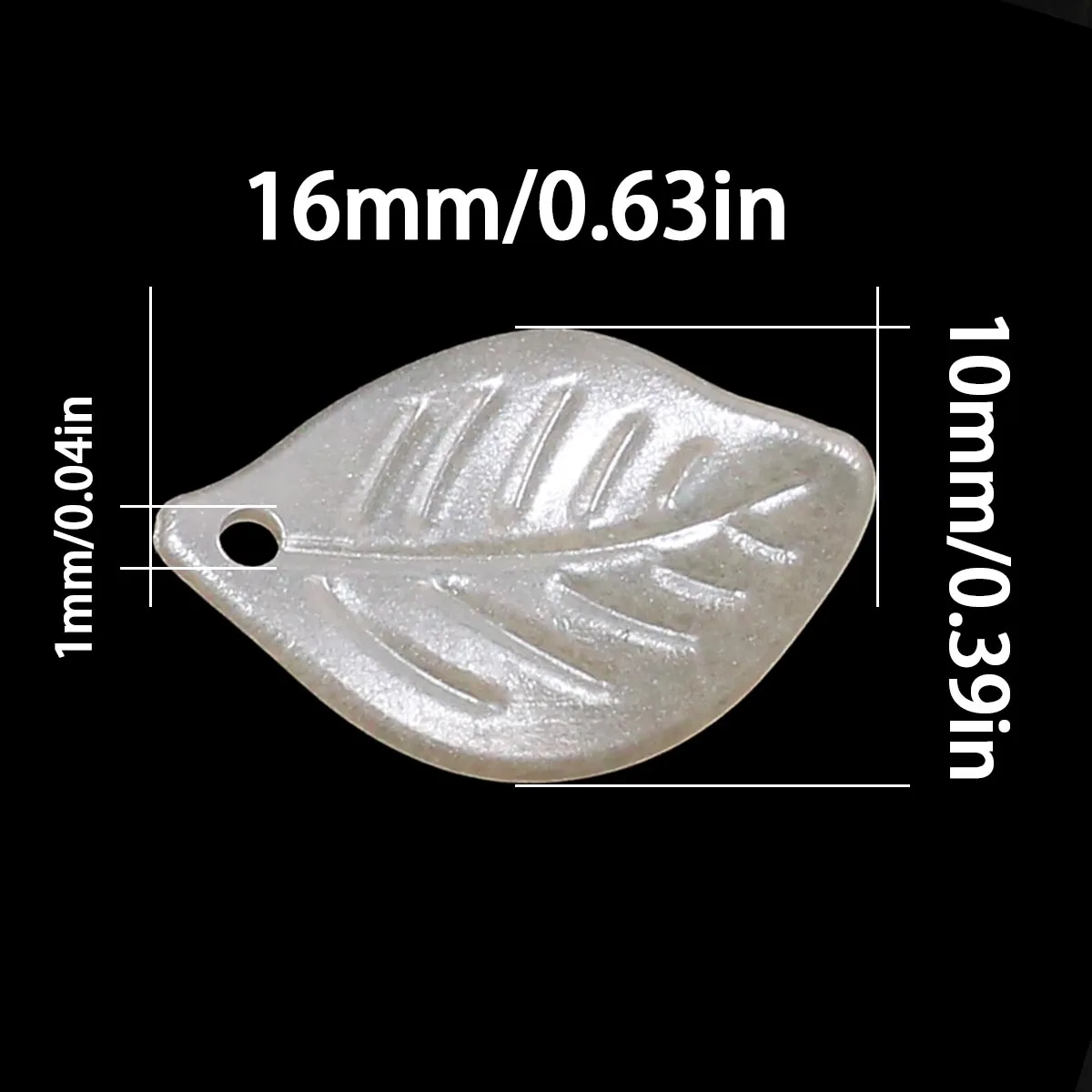 10*16mm Acrylic Leaf Beads in Beige for Handmade DIY Jewelry Making Suitable for Beadwork and Loose Bead Accessories