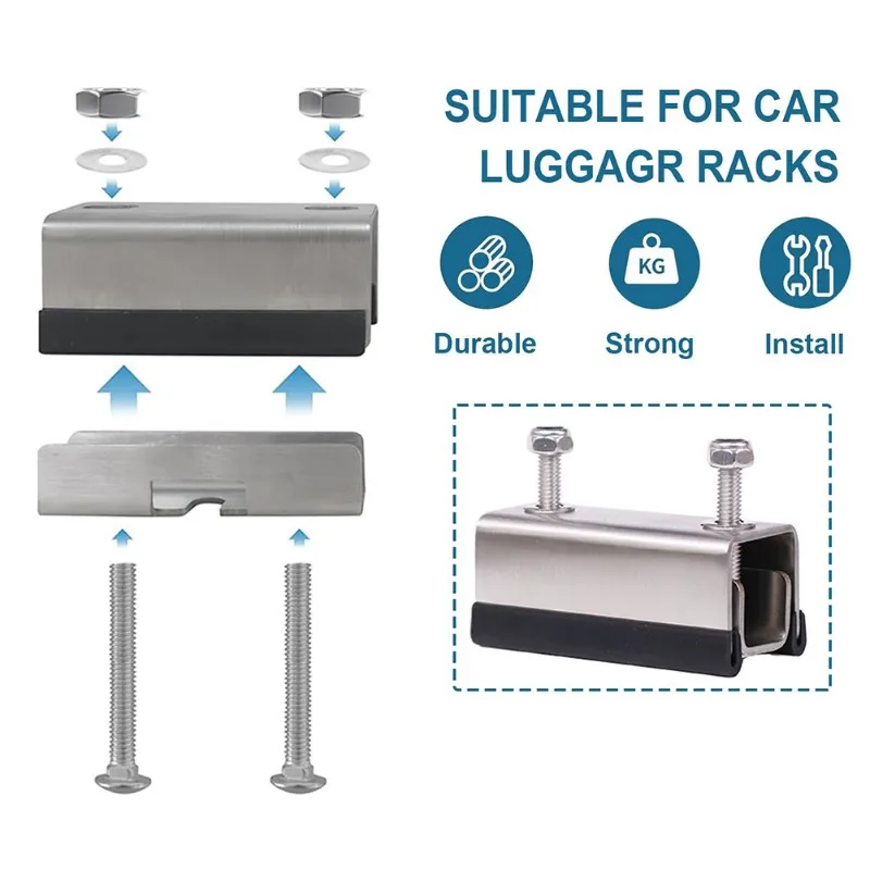 For Solar Panel Compatible 6PCS RV Roof Rack Mount Kit Brackets Easy Installation For Camping
