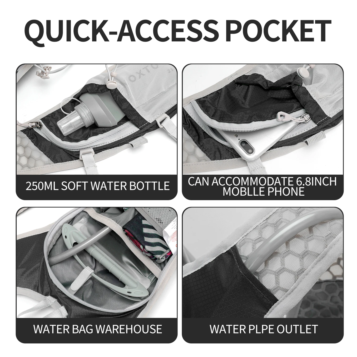 Zaino per Idratazione da 12L, Zaino da Ciclismo, Gilet per Idratazione da Corsa, Adatto per Uomini e Donne, per Trail Running e Alpinismo, 2L