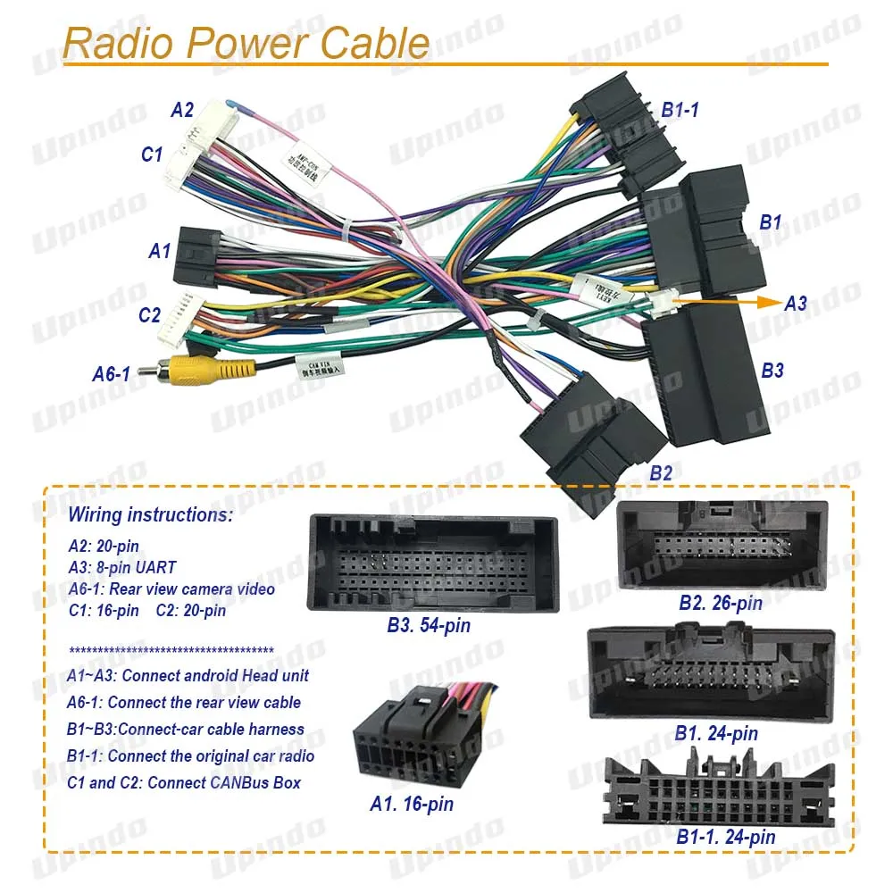 Car Radio Cable CANBus adapter Android Head Unit Power Wiring Harness Socket Connector CAN Bus Decoder for Ford Mustang Edge