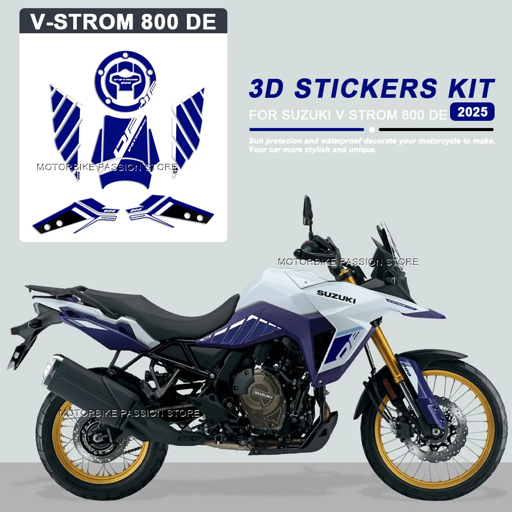 NEW 800DE Motorcycle Accessories 3D Epoxy Protection Sticker Decal For Suzuki V-STROM 800DE Vstrom 800 DE 800 de 2023 2024 2025