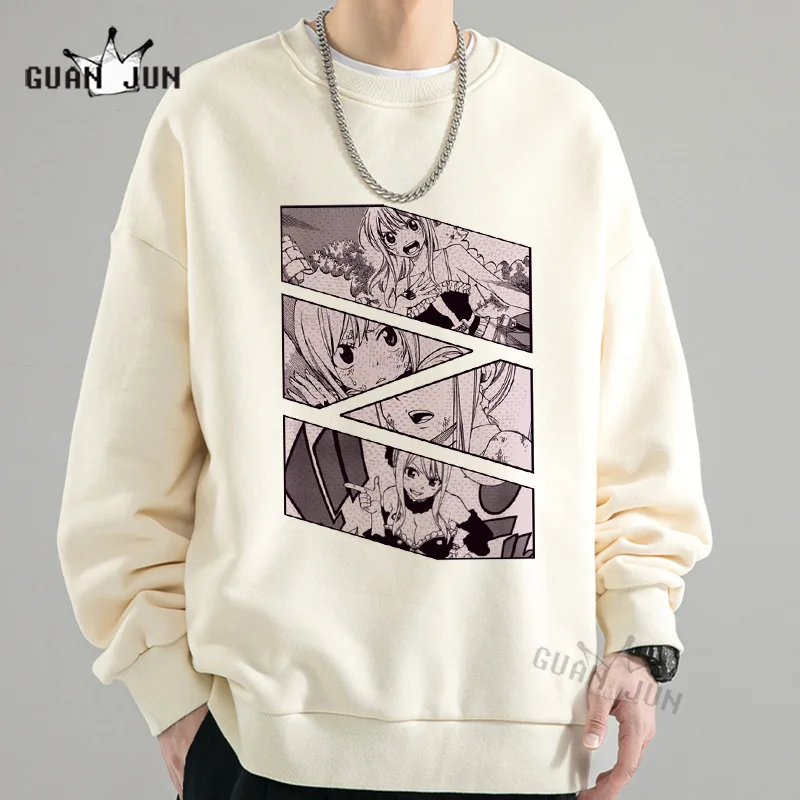 Japan Hot Anime Fairy Tail Sweatshirts Men Women Long Sleeve Pullovers Manga Black Couple Hoodies Casual Hooded Unisex Clothes