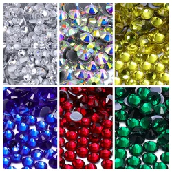 SS6-SS30 Colorful Clear AB Glass Hotfix Rhinestone High Quality Glitter Crystal Strass For Clothes Crafts DIY Decoration Diamond