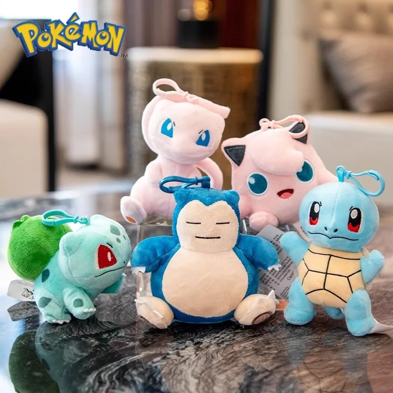 Pokemon Pikachu Mew Squirtle Charmander Kawaii Plush Toy Pendant School Bag Backpack Pendant Key Ring Small Doll Birthday Gift