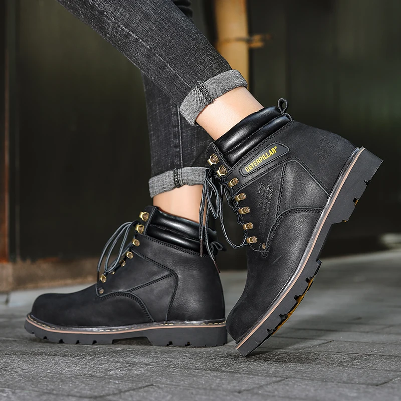 Work Boots Indestructible Safety Shoes Men Steel Toe Shoes Puncture-Proof Sneakers Man Non Slip Work Shoes Male Leather Boots