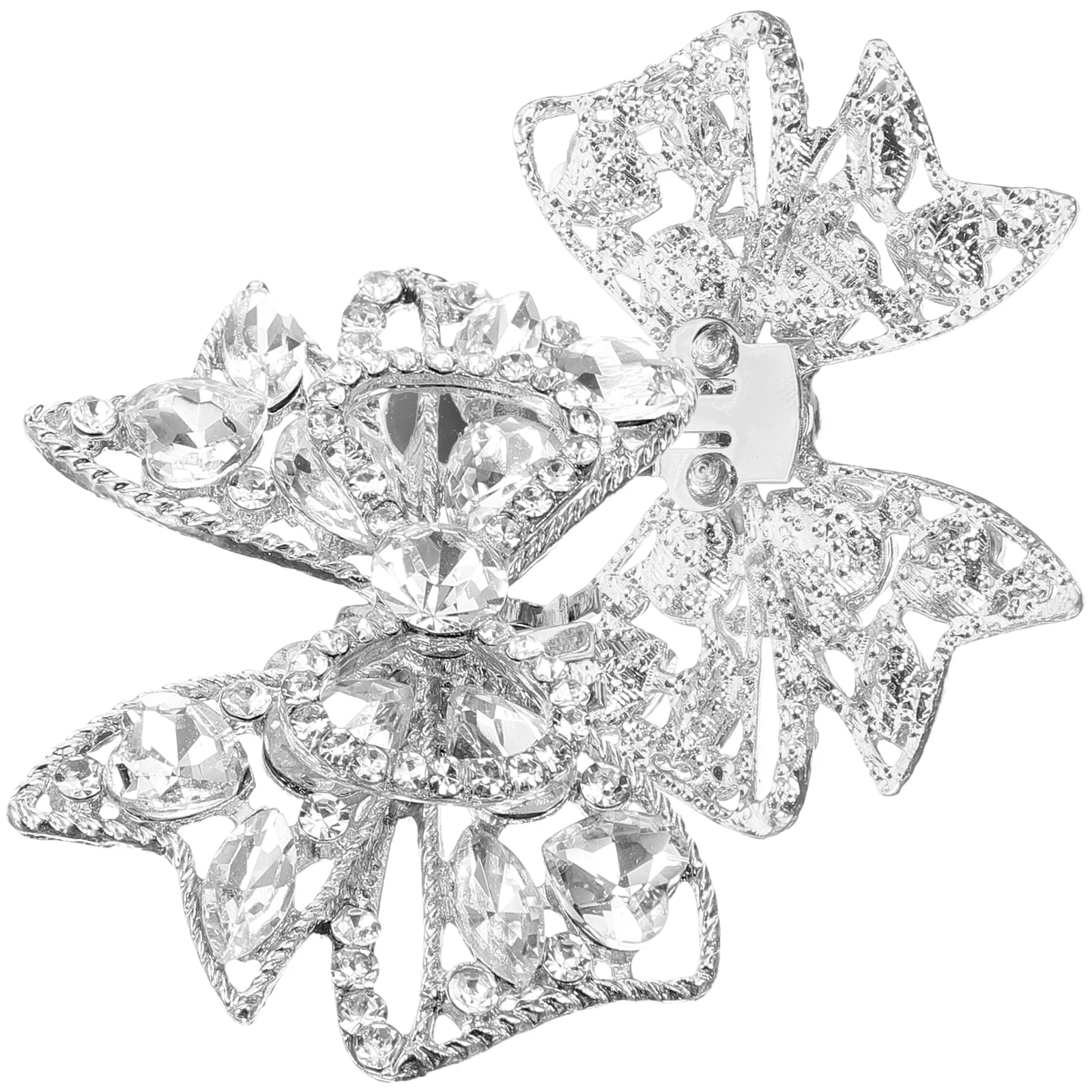 

Removable Rhinestone Shoe Clips Buckles Bow Charms Decor Accessories for High Heels Wedding Shoes Silver M782 Shoe Storage